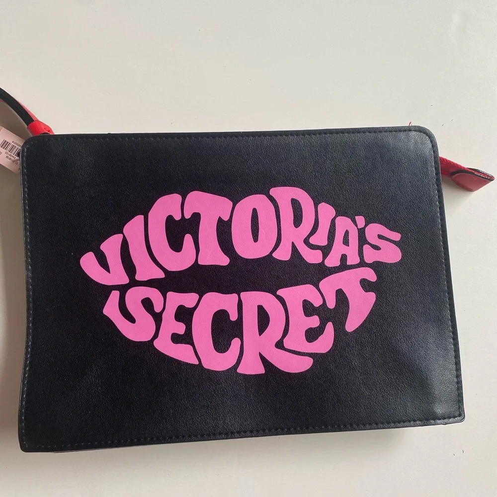 NWT Victoria’s Secret Just Add Lipstick Black Clutch Makeup Bag